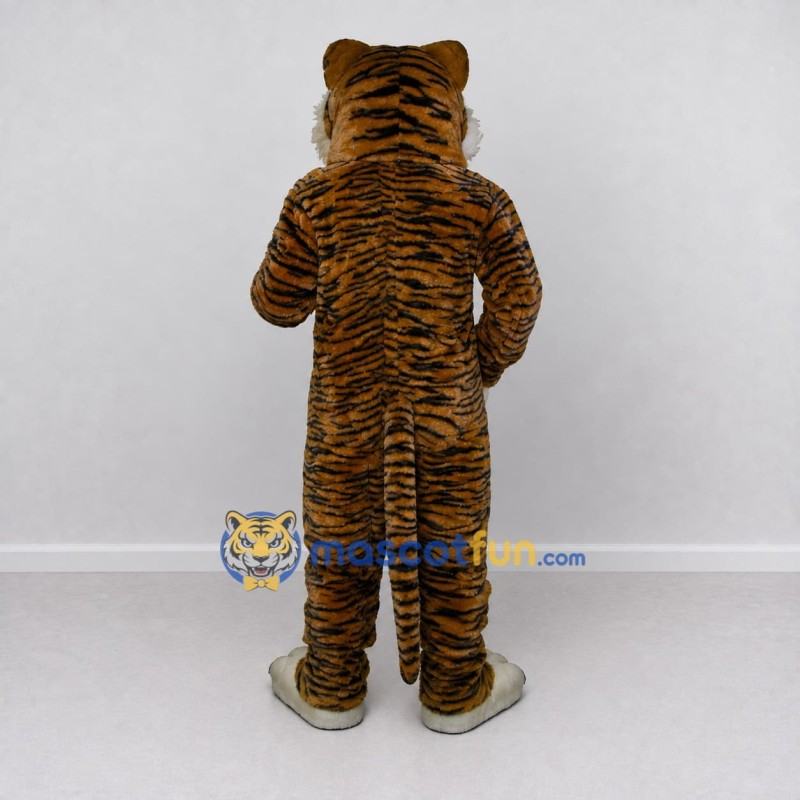 Custom Brown Black and White Tiger Mascot Costume Adult Full Body Suit for Wildlife Events Custom Brown Black and White Tiger Mascot Costume Adult Full Body Suit for Wildlife Events