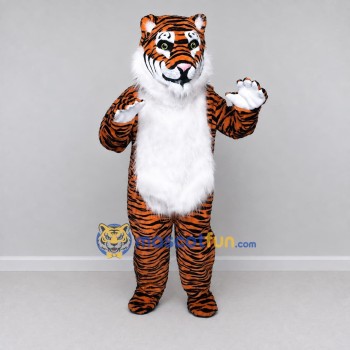 Custom Orange Black and White Tiger Mascot Costume Adult Full Body Suit for Wildlife Events Custom Orange Black and White Tiger Mascot Costume Adult Full Body Suit for Wildlife Events