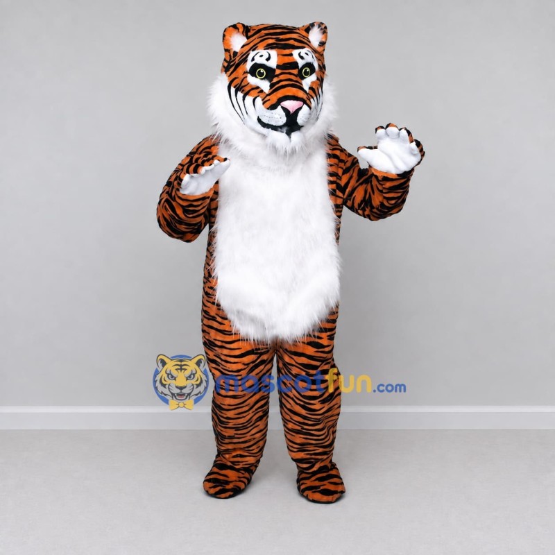 Custom Orange Black and White Tiger Mascot Costume Adult Full Body Suit for Wildlife Events Custom Orange Black and White Tiger Mascot Costume Adult Full Body Suit for Wildlife Events
