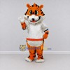 Custom Orange Black and White Tiger in T-Shirt Mascot Costume Adult Full Body Suit for Sports Events Custom Orange Black and White Tiger in T-Shirt Mascot Costume Adult Full Body Suit for Sports Events