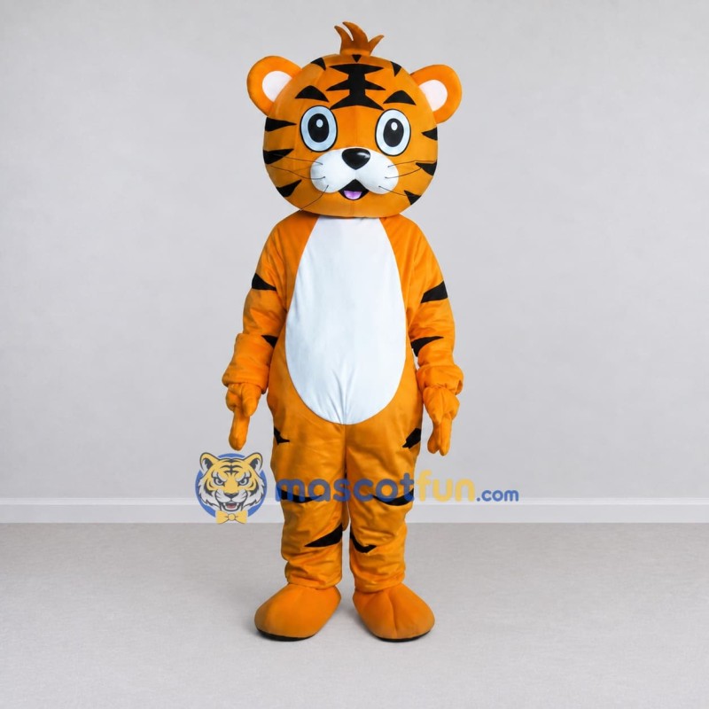 Custom Orange Black and White Tiger Mascot Costume Adult Full Body Suit for Wildlife Events Custom Orange Black and White Tiger Mascot Costume Adult Full Body Suit for Wildlife Events