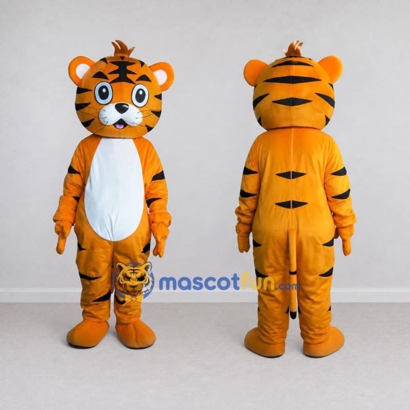 Custom Orange Black and White Tiger Mascot Costume Adult Full Body Suit for Wildlife Events Custom Orange Black and White Tiger Mascot Costume Adult Full Body Suit for Wildlife Events