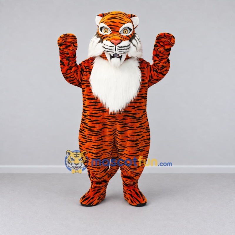 Custom Orange Black and White Tiger Mascot Costume Adult Full Body Suit for Wildlife Events Custom Orange Black and White Tiger Mascot Costume Adult Full Body Suit for Wildlife Events