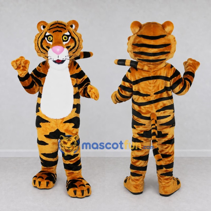 Custom Orange Black and White Tiger Mascot Costume Adult Full Body Suit for Wildlife Events Custom Orange Black and White Tiger Mascot Costume Adult Full Body Suit for Wildlife Events