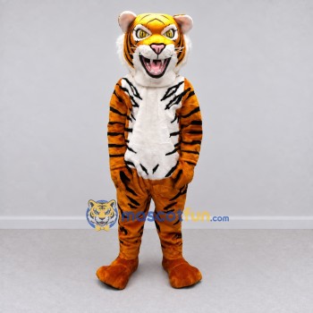 Custom Orange Black and White Roaring Tiger Mascot Costume Adult Full Body Suit for Sports Events Custom Orange Black and White Roaring Tiger Mascot Costume Adult Full Body Suit for Sports Events