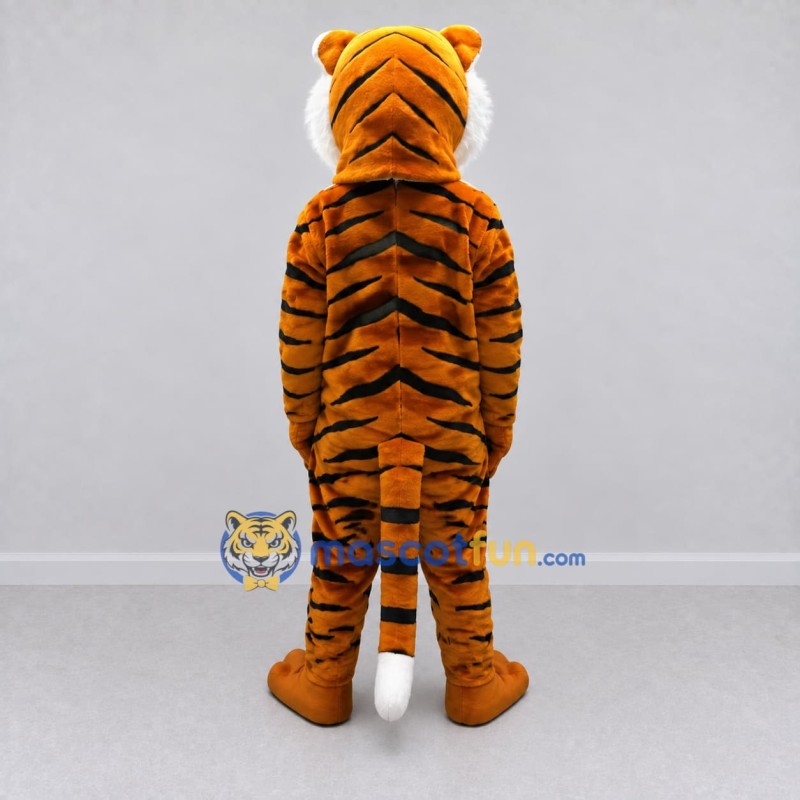 Custom Orange Black and White Roaring Tiger Mascot Costume Adult Full Body Suit for Sports Events Custom Orange Black and White Roaring Tiger Mascot Costume Adult Full Body Suit for Sports Events
