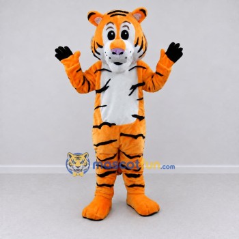 Custom Orange Black and White Tiger Mascot Costume Adult Full Body Suit for Wildlife Events Custom Orange Black and White Tiger Mascot Costume Adult Full Body Suit for Wildlife Events