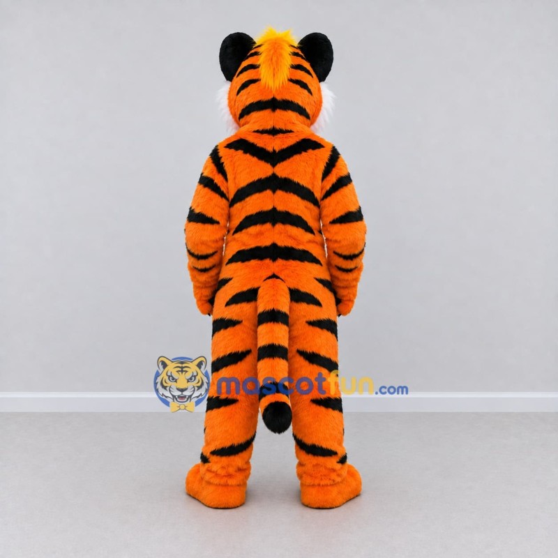 Custom Orange Black and White Tiger Mascot Costume Adult Full Body Suit for Wildlife Events Custom Orange Black and White Tiger Mascot Costume Adult Full Body Suit for Wildlife Events