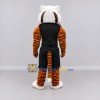 Custom Orange and Black Tiger in Sportswear Mascot Costume Adult Full Body Suit for Sports Events Custom Orange and Black Tiger in Sportswear Mascot Costume Adult Full Body Suit for Sports Events