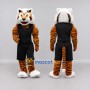 Custom Orange and Black Tiger in Sportswear Mascot Costume Adult Full Body Suit for Sports Events