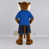 Custom Orange and Blue Tiger in Sportswear Mascot Costume Adult Full Body Suit for Sports Events