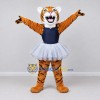 Custom Orange Navy Blue and White Tiger Ballerina Mascot Costume Adult Full Body Suit for Dance Events Custom Orange Navy Blue and White Tiger Ballerina Mascot Costume Adult Full Body Suit for Dance Events