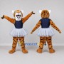 Custom Orange Navy Blue and White Tiger Ballerina Mascot Costume Adult Full Body Suit for Dance Events