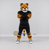 Custom Orange and Black Tiger in Sportswear Mascot Costume Adult Full Body Suit for Sports Events Custom Orange and Black Tiger in Sportswear Mascot Costume Adult Full Body Suit for Sports Events