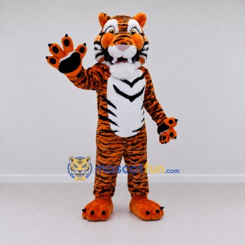 Custom Orange Black and White Tiger Mascot Costume Adult Full Body Suit for Wildlife Events Custom Orange Black and White Tiger Mascot Costume Adult Full Body Suit for Wildlife Events