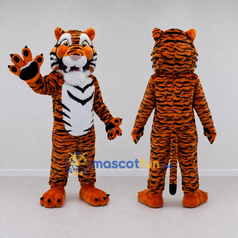 Custom Orange Black and White Tiger Mascot Costume Adult Full Body Suit for Wildlife Events Custom Orange Black and White Tiger Mascot Costume Adult Full Body Suit for Wildlife Events