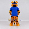 Custom Orange and Blue Tiger in T-Shirt Mascot Costume Adult Full Body Suit for Sports Events Custom Orange and Blue Tiger in T-Shirt Mascot Costume Adult Full Body Suit for Sports Events