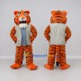 Custom Orange and Gray Tiger in Vest Mascot Costume Adult Full Body Suit for Community Events