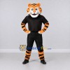 Custom Orange and Black Tiger in Sportswear Mascot Costume Adult Full Body Suit for Sports Events