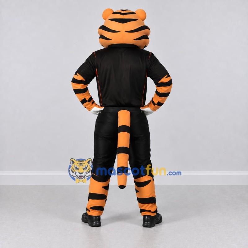 Custom Orange and Black Tiger in Sportswear Mascot Costume Adult Full Body Suit for Sports Events