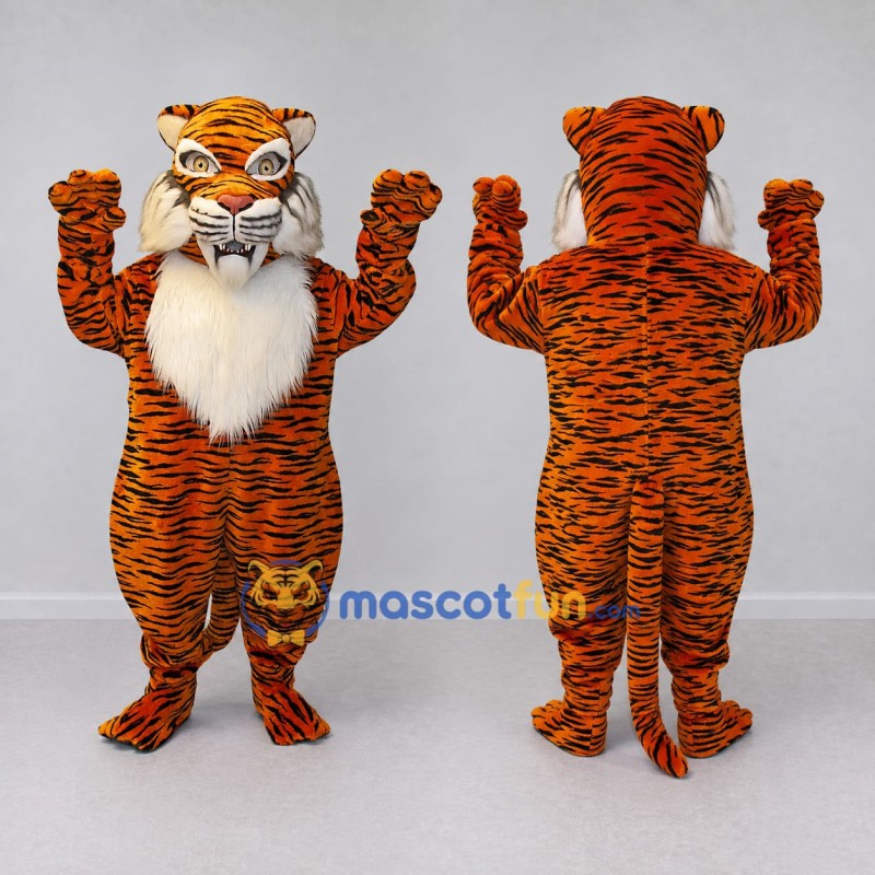 Custom Orange Black and White Tiger Mascot Costume Adult Full Body Suit for Wildlife Events Custom Orange Black and White Tiger Mascot Costume Adult Full Body Suit for Wildlife Events