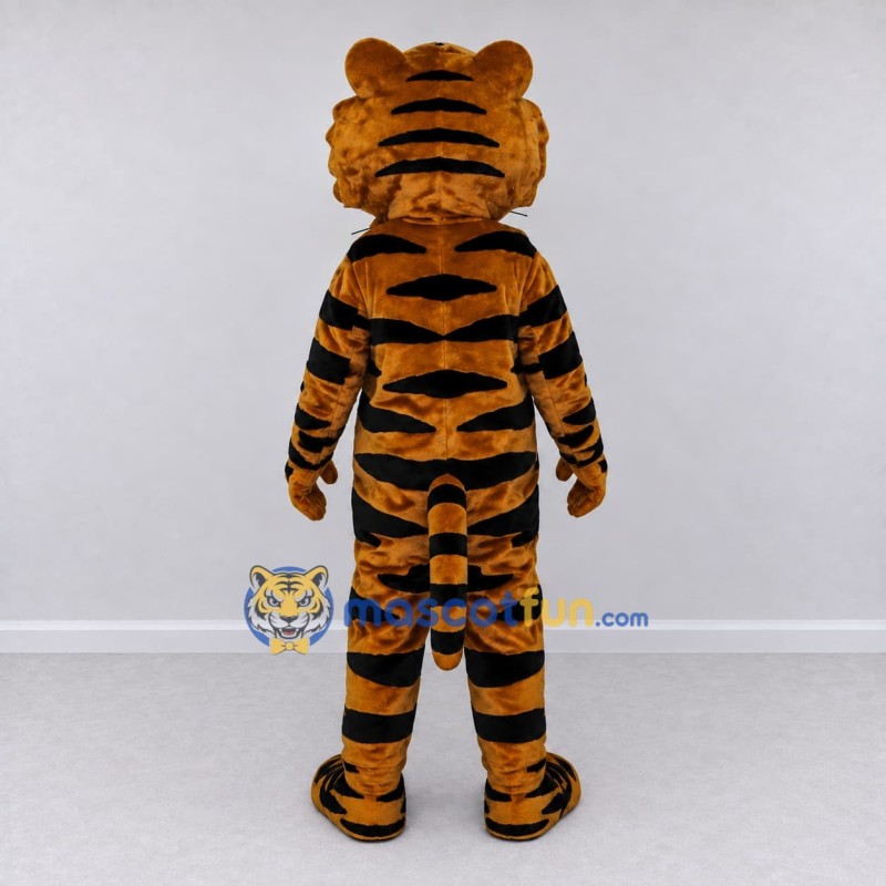 Custom Brown Black and White Tiger Mascot Costume Adult Full Body Suit for Wildlife Events Custom Brown Black and White Tiger Mascot Costume Adult Full Body Suit for Wildlife Events