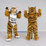Custom Golden Brown Black and White Tiger Mascot Costume Adult Full Body Suit for Wildlife Events