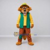 Custom Brown Green and Yellow Dog in Vest and Hat Mascot Costume Adult Full Body Suit for Farm Events Custom Brown Green and Yellow Dog in Vest and Hat Mascot Costume Adult Full Body Suit for Farm Events