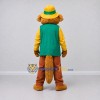 Custom Brown Green and Yellow Dog in Vest and Hat Mascot Costume Adult Full Body Suit for Farm Events Custom Brown Green and Yellow Dog in Vest and Hat Mascot Costume Adult Full Body Suit for Farm Events