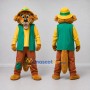 Custom Brown Green and Yellow Dog in Vest and Hat Mascot Costume Adult Full Body Suit for Farm Events
