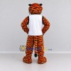 Custom Orange Black and White Tiger in T-Shirt Mascot Costume Adult Full Body Suit for Sports Events Custom Orange Black and White Tiger in T-Shirt Mascot Costume Adult Full Body Suit for Sports Events