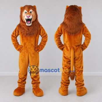 Custom Golden Brown Lion Mascot Costume Adult Full Body Suit for Wildlife Events