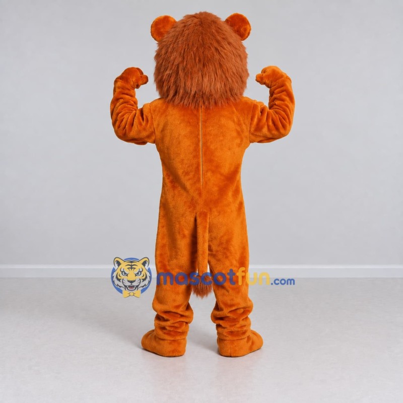 Custom Golden Brown Muscular Lion Mascot Costume Adult Full Body Suit for Sports Events Custom Golden Brown Muscular Lion Mascot Costume Adult Full Body Suit for Sports Events