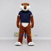 Custom Orange and Navy Blue Tiger in T-Shirt Mascot Costume Adult Full Body Suit for Sports Events Custom Orange and Navy Blue Tiger in T-Shirt Mascot Costume Adult Full Body Suit for Sports Events