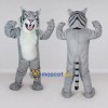 Custom Gray Black and White Roaring Tiger Mascot Costume Adult Full Body Suit for Wildlife Events