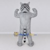 Custom Gray Black and White Roaring Tiger Mascot Costume Adult Full Body Suit for Wildlife Events