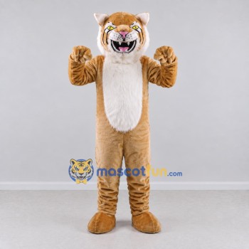 Custom Tan and White Roaring Big Cat Mascot Costume Adult Full Body Suit for Wildlife Events