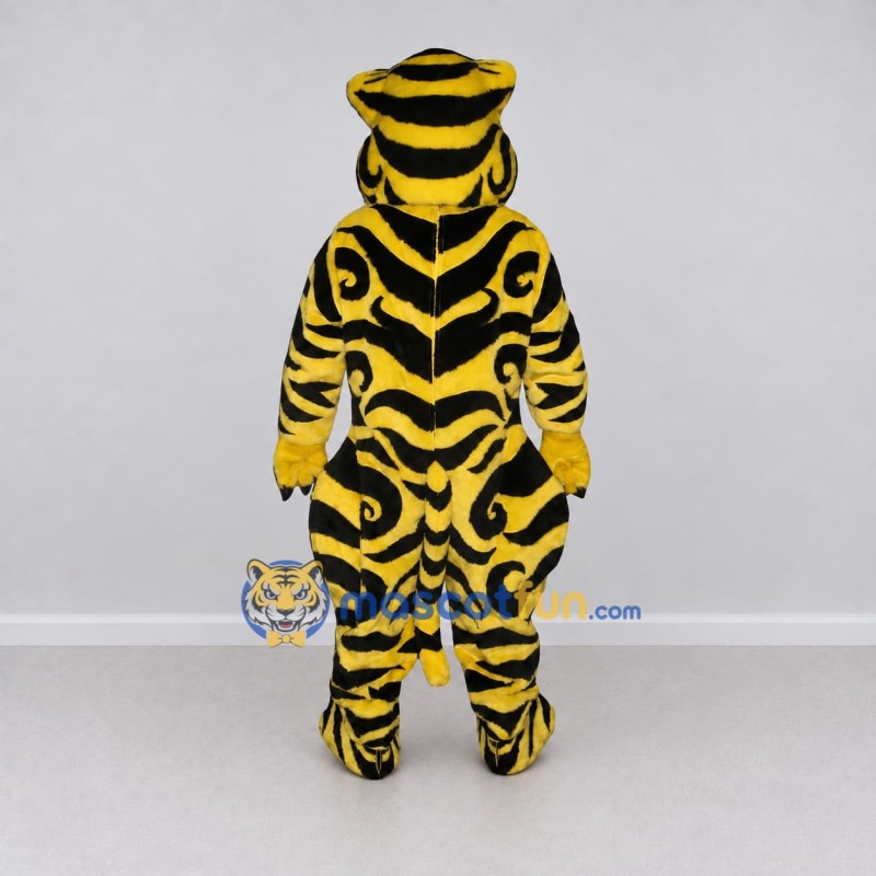 Custom Yellow Black and Cream Tiger Mascot Costume Adult Full Body Suit for Wildlife Events Custom Yellow Black and Cream Tiger Mascot Costume Adult Full Body Suit for Wildlife Events