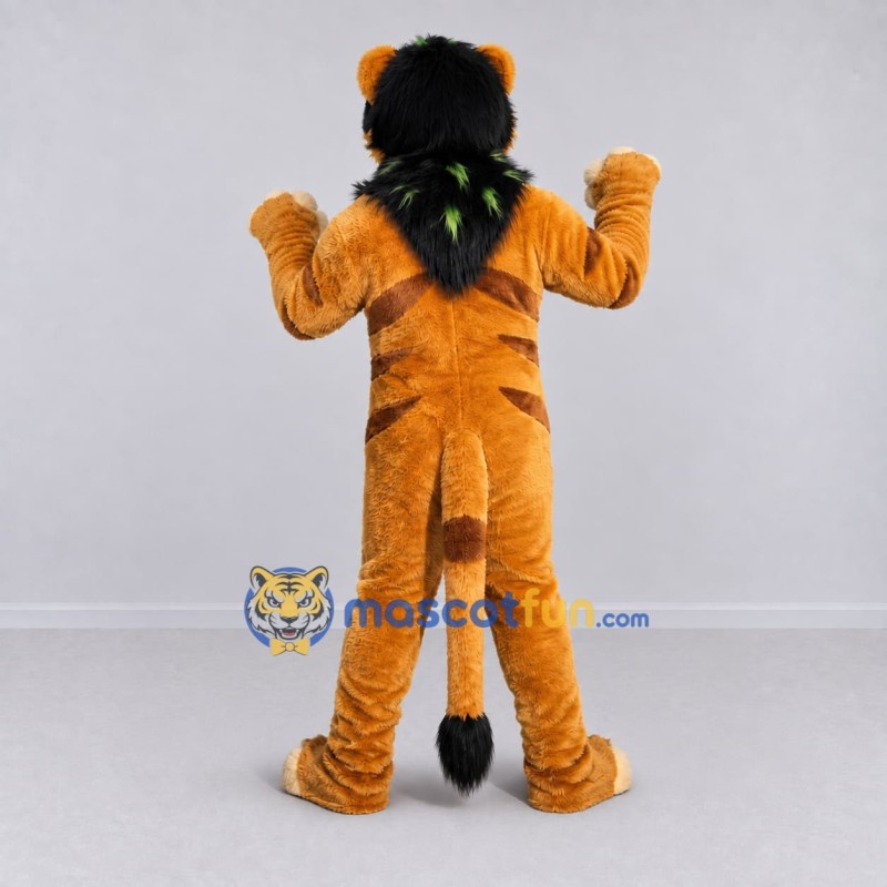 Custom Golden Brown and Black Lion Mascot Costume Adult Full Body Suit for Wildlife Events