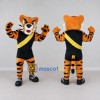 Custom Orange Black and Yellow Tiger in Sportswear Mascot Costume Adult Full Body Suit for Sports Events Custom Orange Black and Yellow Tiger in Sportswear Mascot Costume Adult Full Body Suit for Sports Events