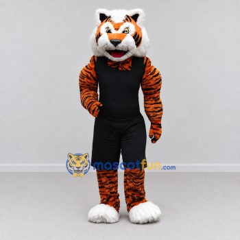 Custom Orange and Black Tiger in Sportswear Mascot Costume Adult Full Body Suit for Sports Events