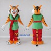 Custom Orange Green and Red Tiger in Vest Mascot Costume Adult Full Body Suit for Themed Parties Custom Orange Green and Red Tiger in Vest Mascot Costume Adult Full Body Suit for Themed Parties