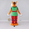 Custom Orange Green and Red Tiger in Vest Mascot Costume Adult Full Body Suit for Themed Parties Custom Orange Green and Red Tiger in Vest Mascot Costume Adult Full Body Suit for Themed Parties