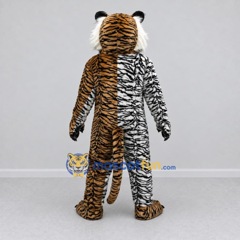 Custom Orange Black and White Tiger Mascot Costume Adult Full Body Suit for Wildlife Events Custom Orange Black and White Tiger Mascot Costume Adult Full Body Suit for Wildlife Events