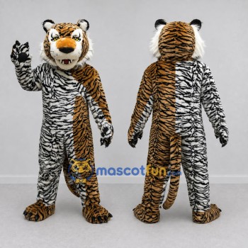 Custom Orange Black and White Tiger Mascot Costume Adult Full Body Suit for Wildlife Events