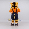 Custom Orange and Navy Blue Tiger in Overalls Mascot Costume Adult Full Body Suit for School Events Custom Orange and Navy Blue Tiger in Overalls Mascot Costume Adult Full Body Suit for School Events