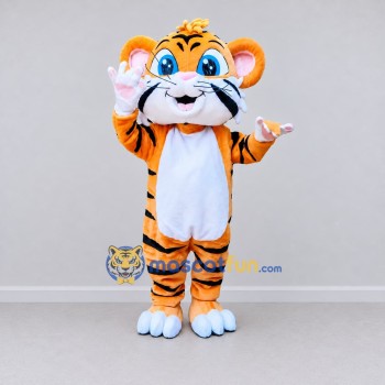 Custom Orange Black and White Tiger Mascot Costume Adult Full Body Suit for Wildlife Events Custom Orange Black and White Tiger Mascot Costume Adult Full Body Suit for Wildlife Events