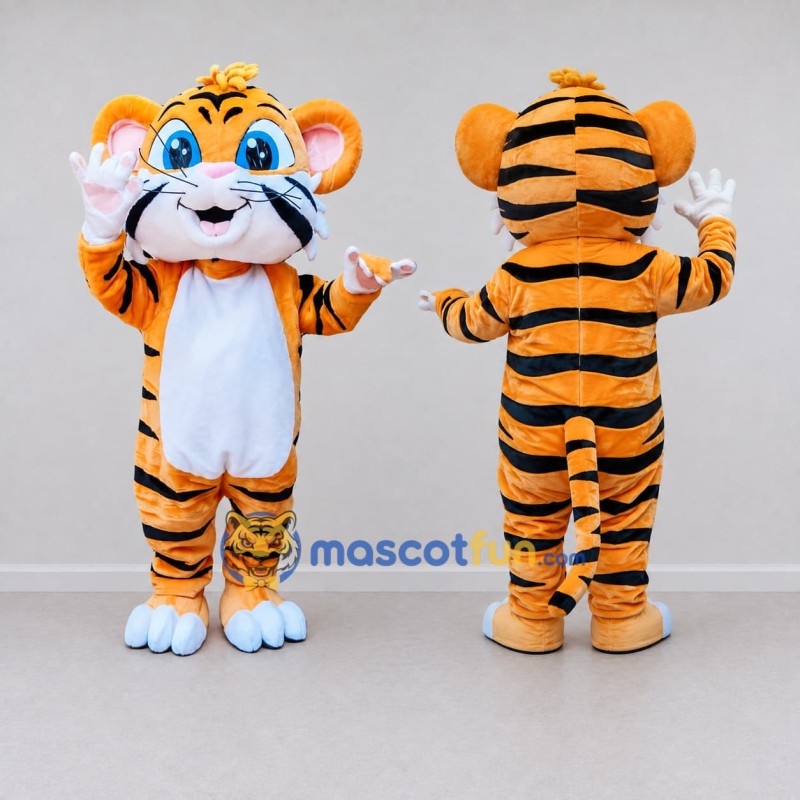 Custom Orange Black and White Tiger Mascot Costume Adult Full Body Suit for Wildlife Events Custom Orange Black and White Tiger Mascot Costume Adult Full Body Suit for Wildlife Events