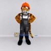 Custom Orange and Gray Construction Worker Tiger Mascot Costume Adult Full Body Suit for Community Events Custom Orange and Gray Construction Worker Tiger Mascot Costume Adult Full Body Suit for Community Events