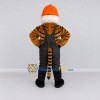 Custom Orange and Gray Construction Worker Tiger Mascot Costume Adult Full Body Suit for Community Events Custom Orange and Gray Construction Worker Tiger Mascot Costume Adult Full Body Suit for Community Events
